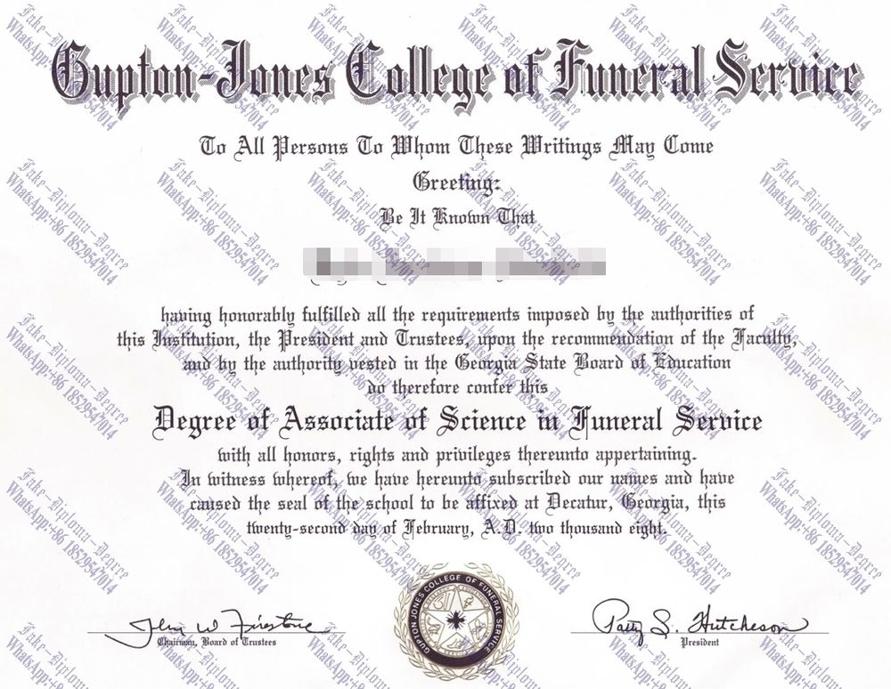 Purchase phony mGupton Jones College of Funeral Service Degree