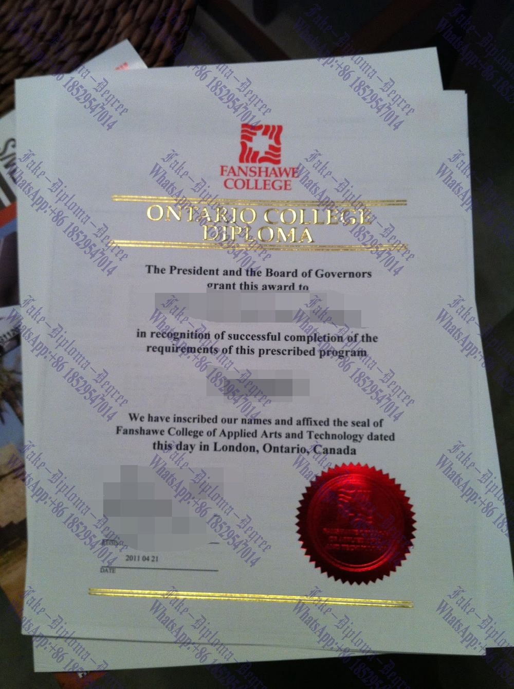 The best website to buy fake Fanshawe College Diploma