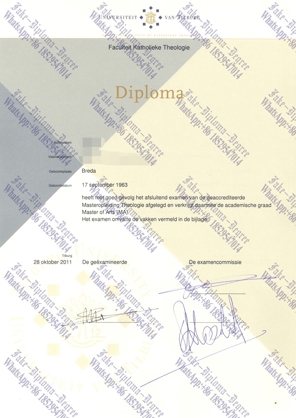 The best website to buy fake Universiteit van Tilburg Diploma