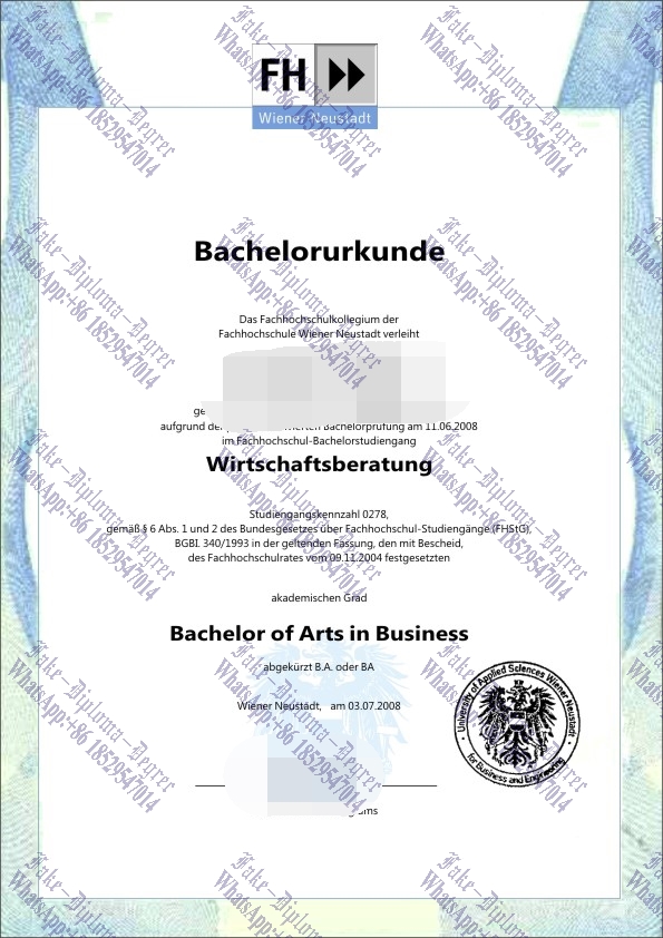 The best website to buy fake University of Applied Sciences Wiener Neustadt Degree
