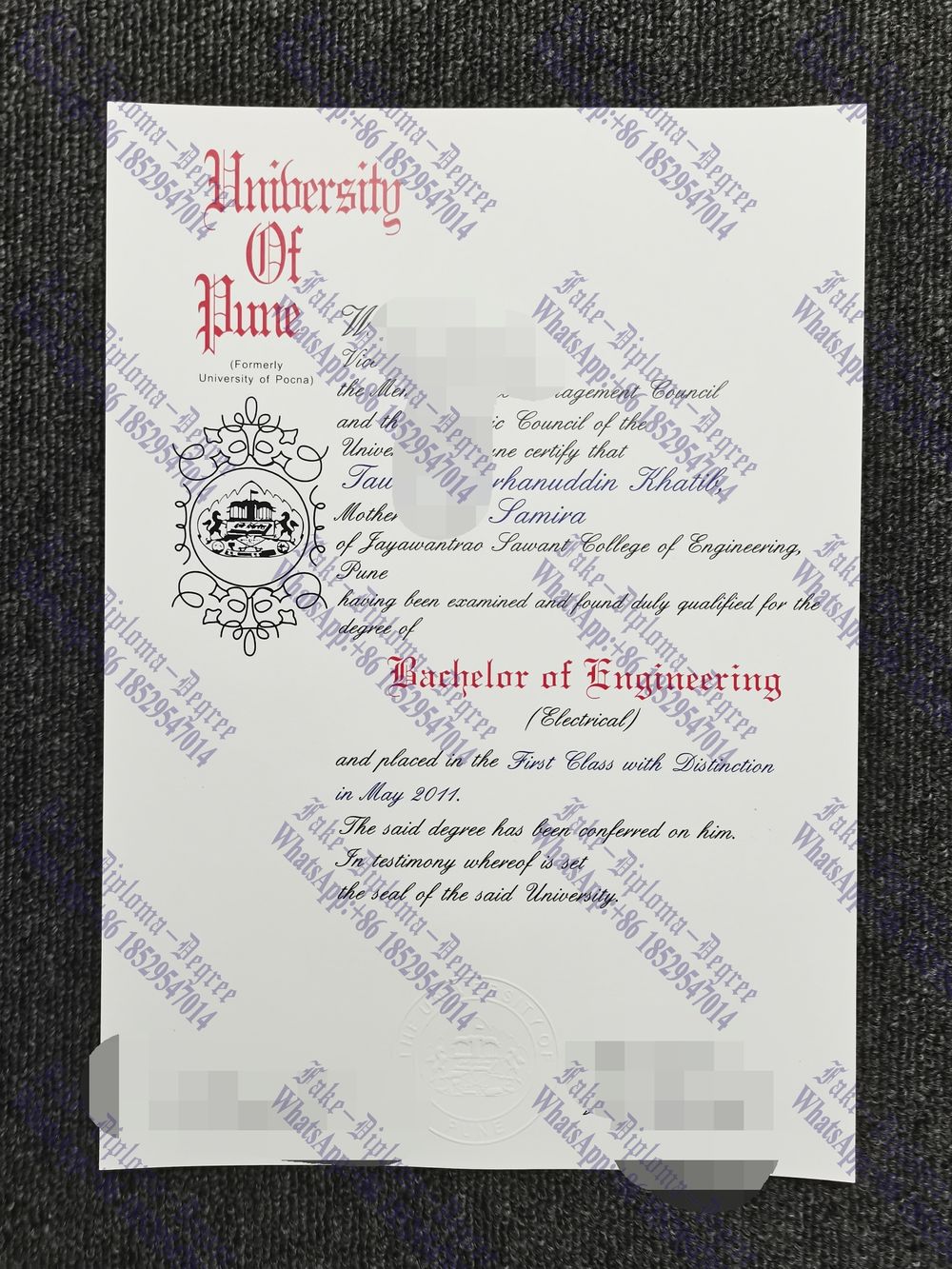 The best website to buy fake University of Pune Diploma