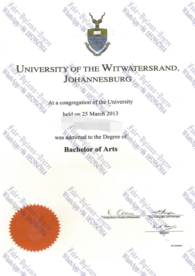 The best website to buy fake University of the Witwatersrand2013 Degree