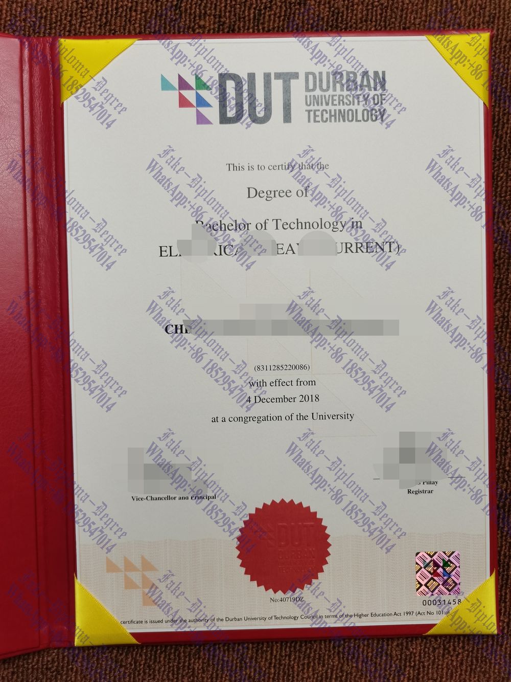 The steps to buy fake Durban University of Technology Diploma