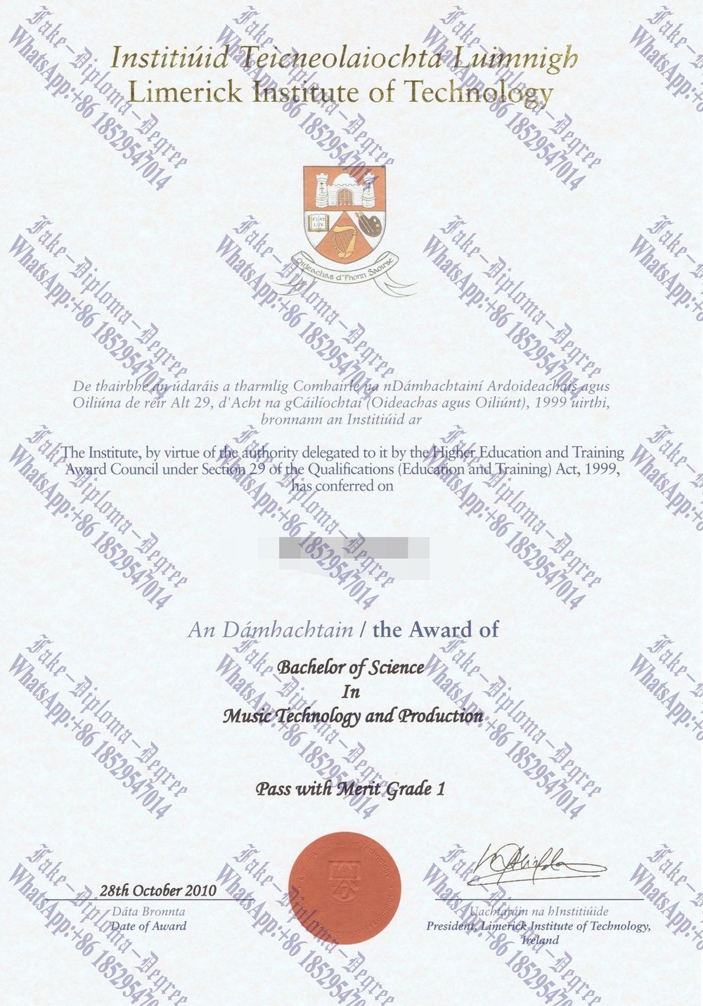 The steps to buy fake Limerick Institute of Technology Diploma