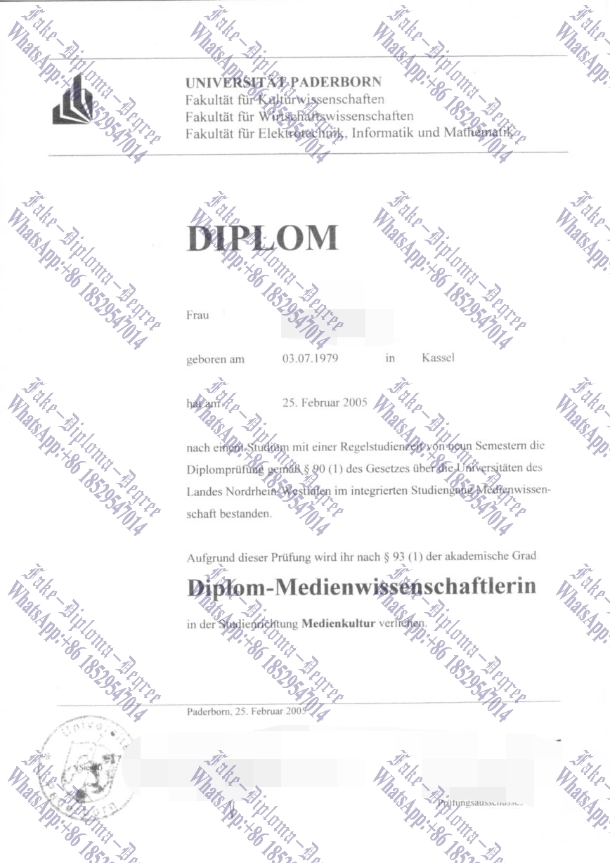 The steps to buy fake University of Paderborn Diploma