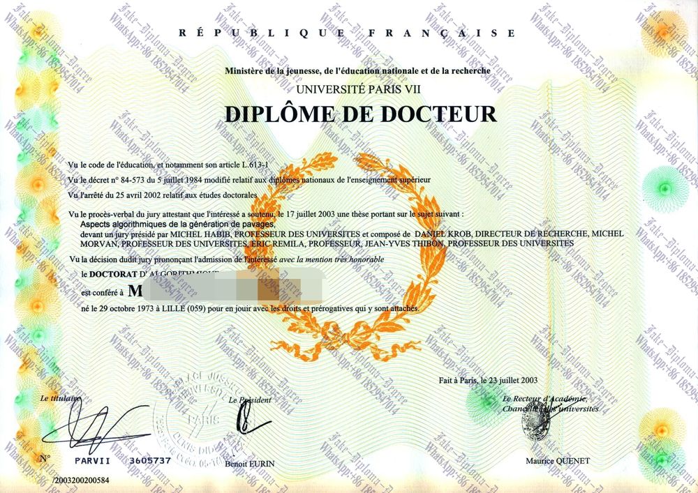 The steps to buy fake Université Paris Diderot Paris VII Degree