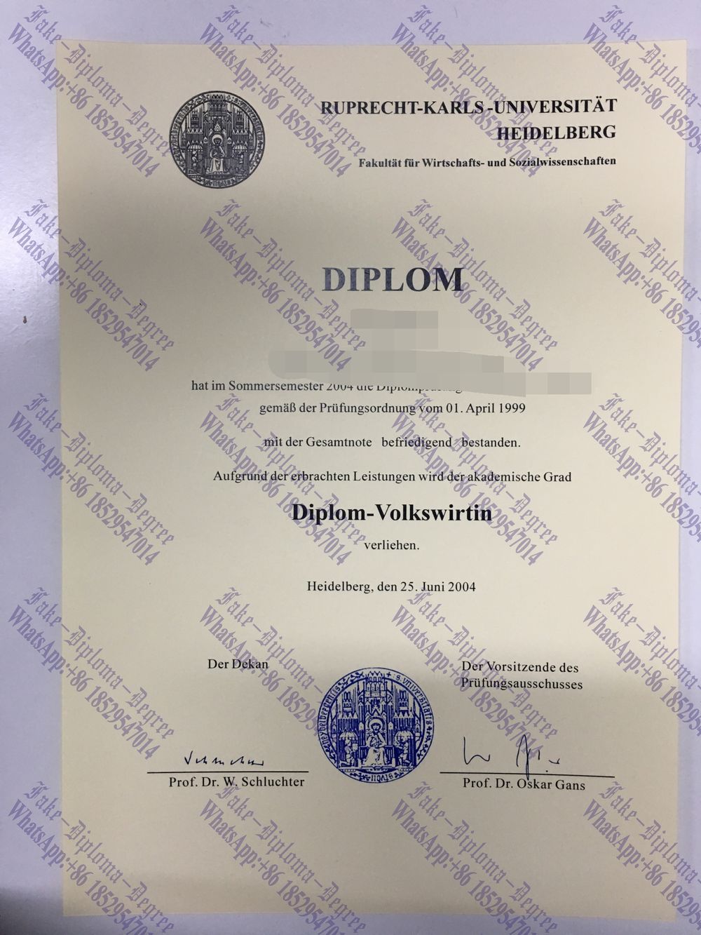 Where to order fake Heidelberg University Degree