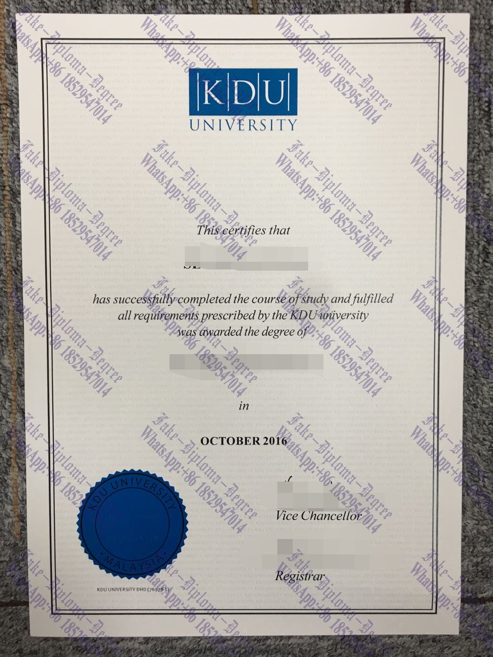 Where to order fake KDU University Degree