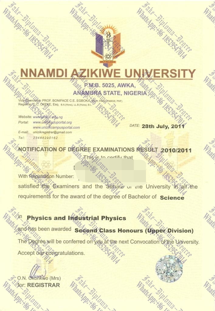 Where to order fake Nnamdi Azikiwe University Degree