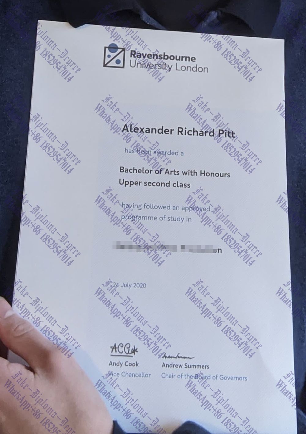 Where to order fake Ravensbourne University London Diploma