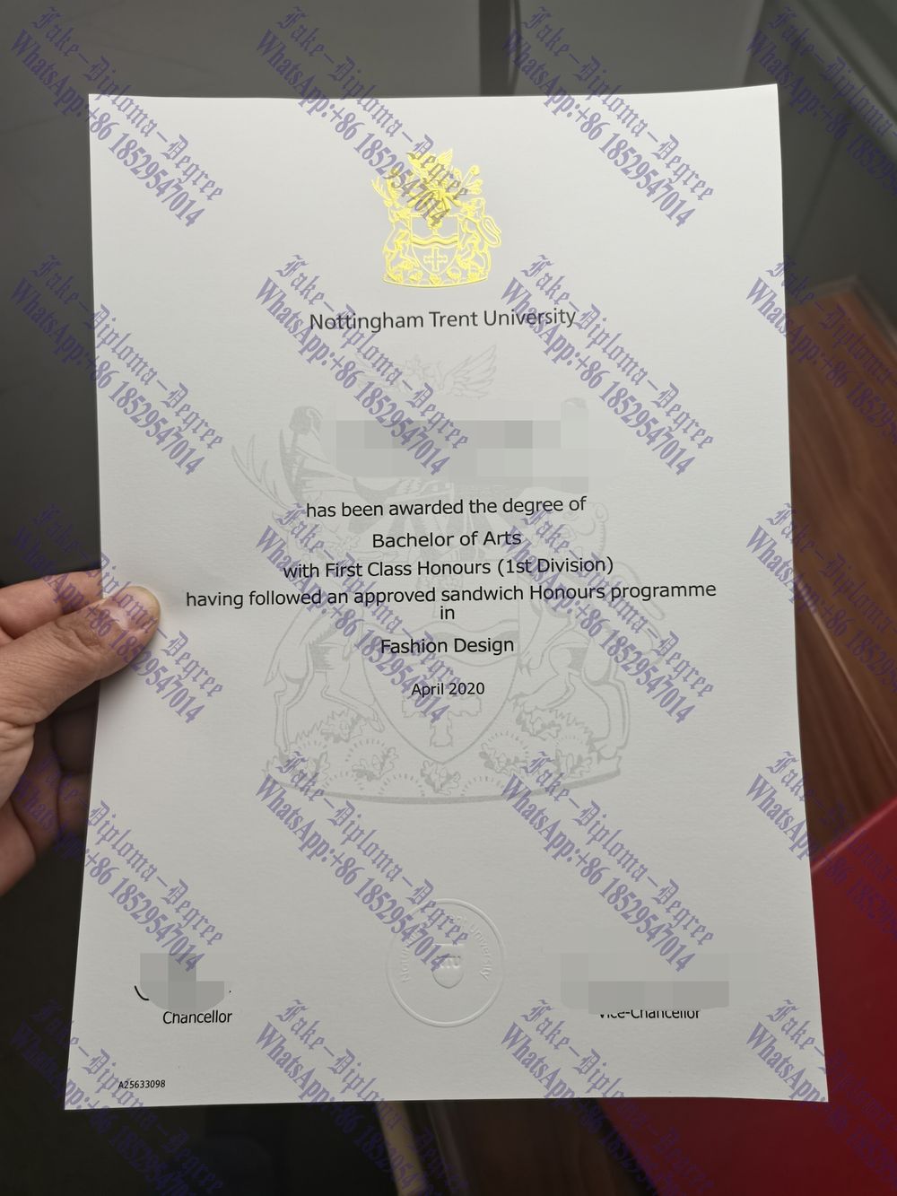 Where to order fake The Nottingham Trent University Diploma