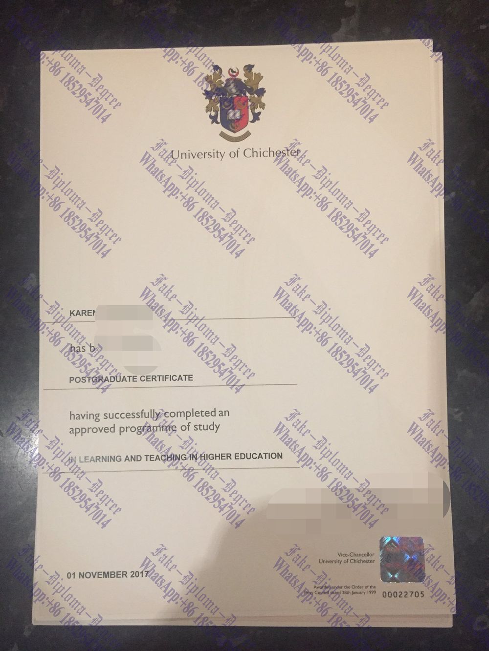 Where to order fake University of Chichester Degree