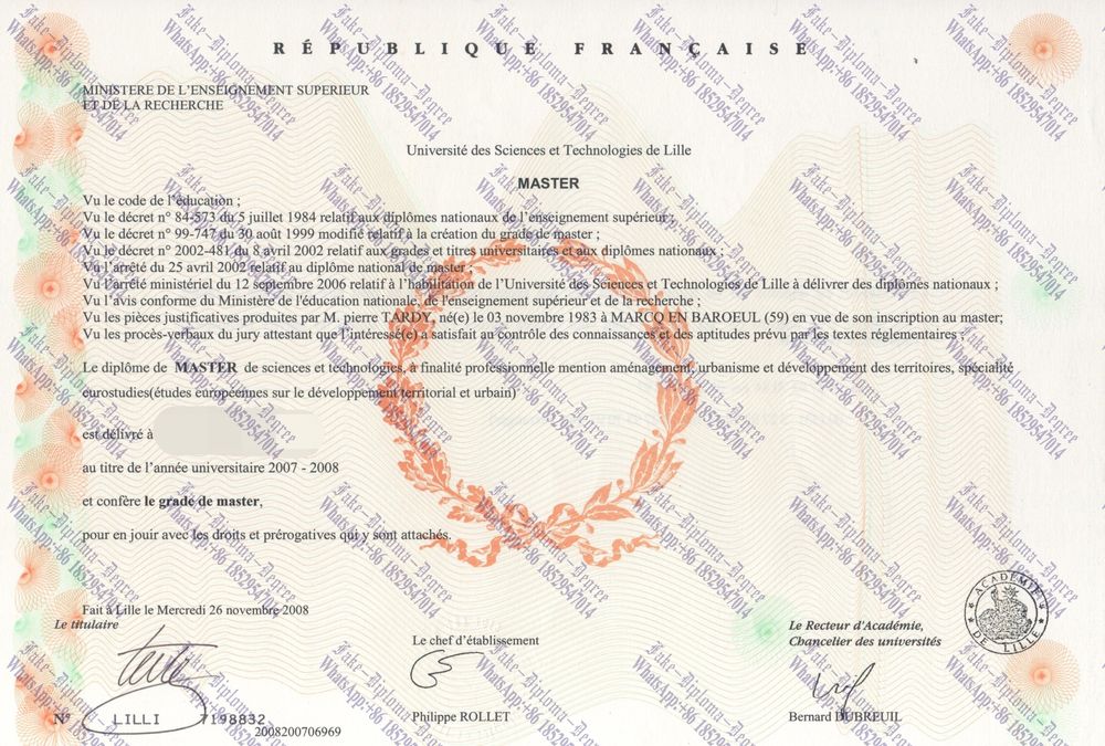 Where to order fake UniversitéLille1SciencesetTechnologies Degree