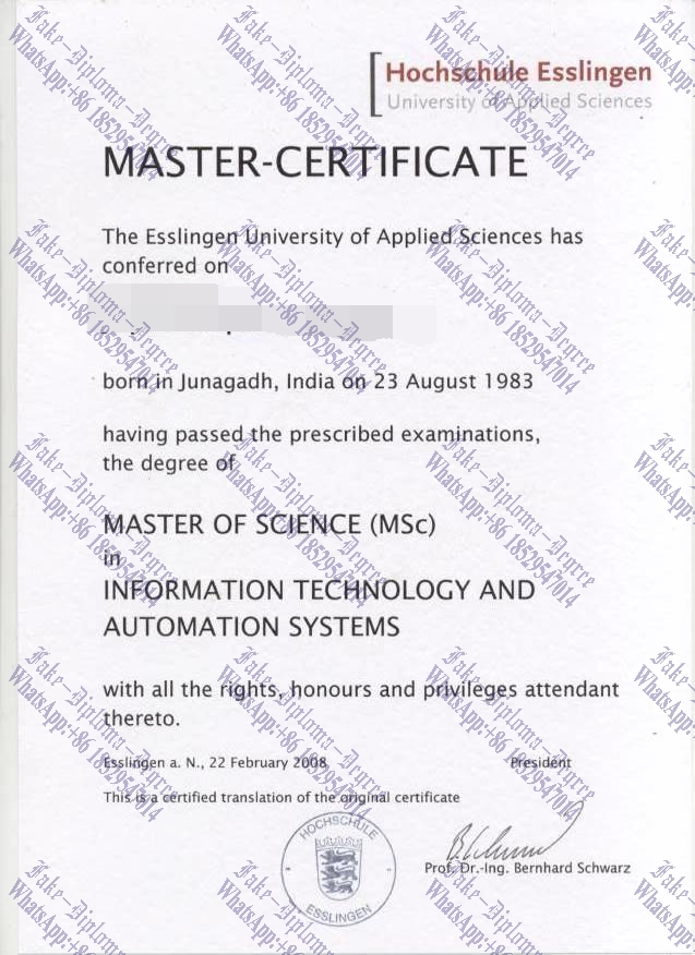Where to purchase fake Hochschule Esslingen University of Applied Sciences Degree