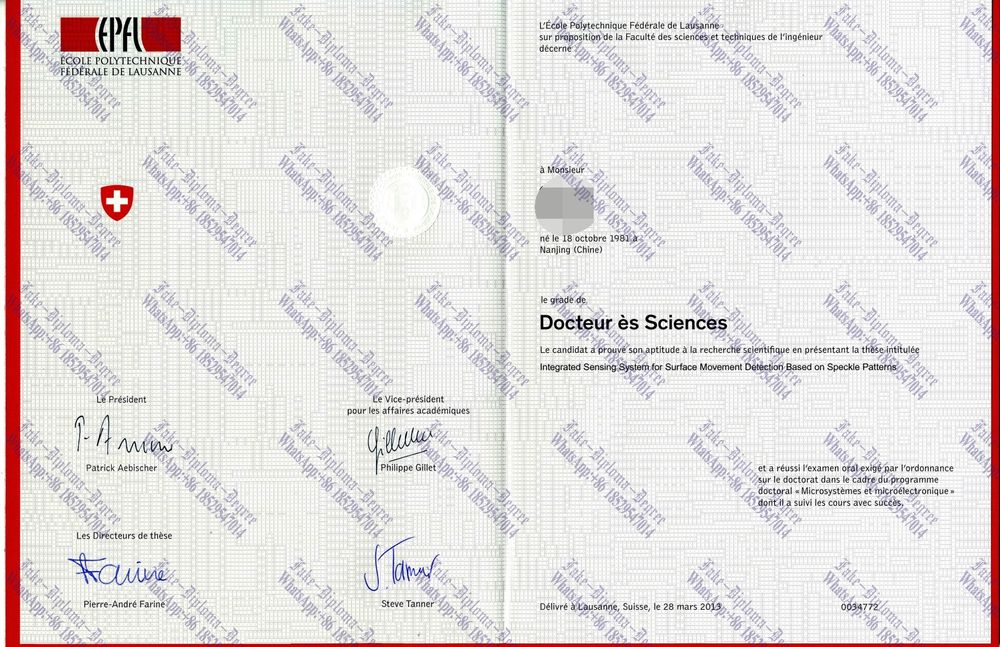 Where to purchase fake How to buy fake cole Polytechnique Fédérale de Lausanne Degree Degree