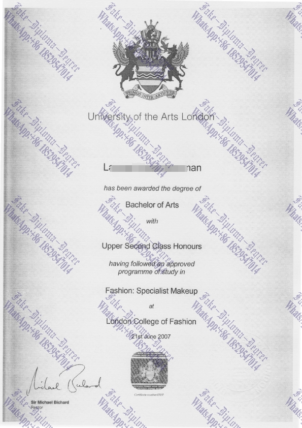 Where to purchase fake London College of Fashion Diploma