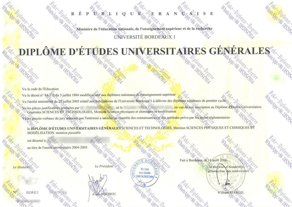 Where to purchase fake University of Bordeaux Diploma
