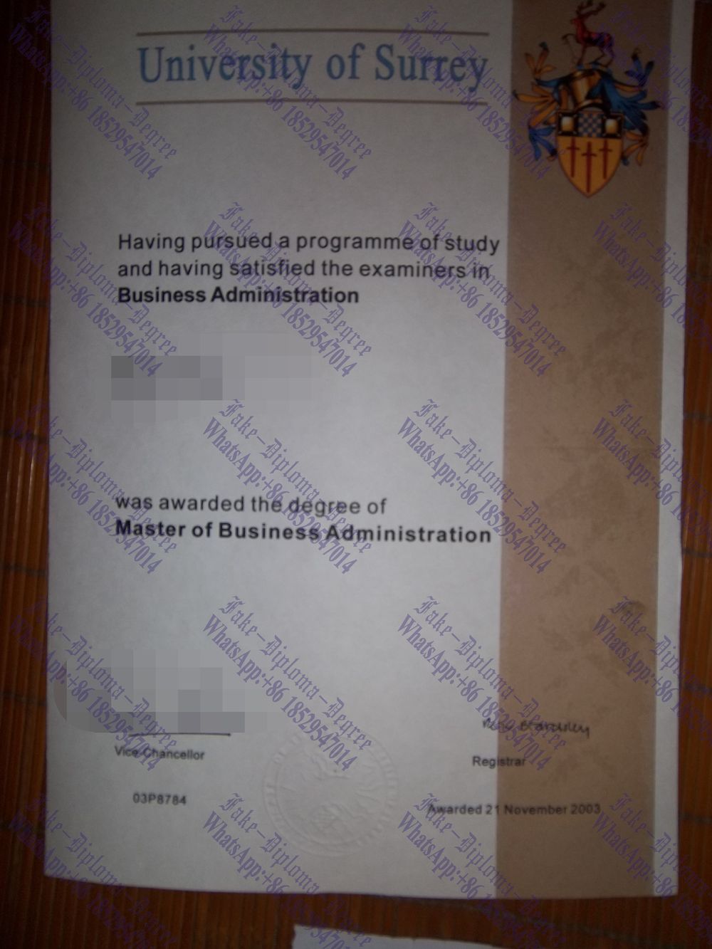 Where to purchase fake University of Surrey Diploma