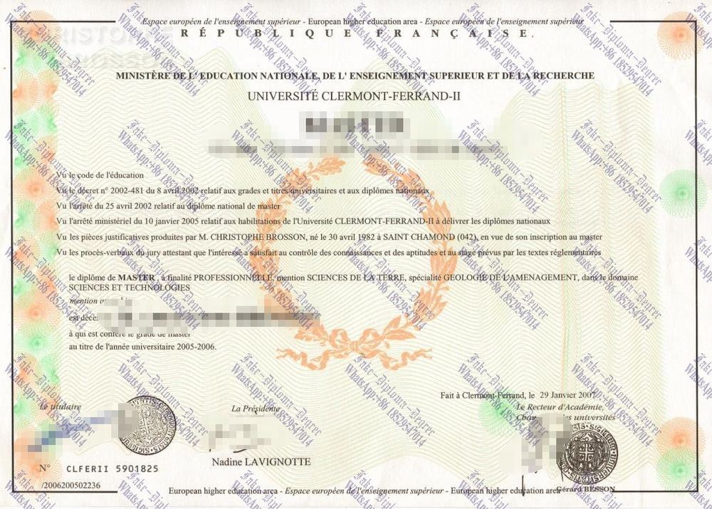 Where to purchase fake Université Blaise Pascal Clermont Ferrand II Degree